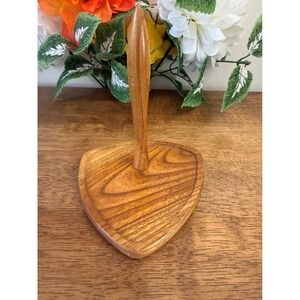 Vintage Mid-Century Modern Wooden Paper Towel Toilet Paper Holder Stand‎